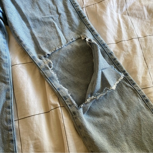 Zara Wide Leg Distressed Jeans - Picture 8 of 8